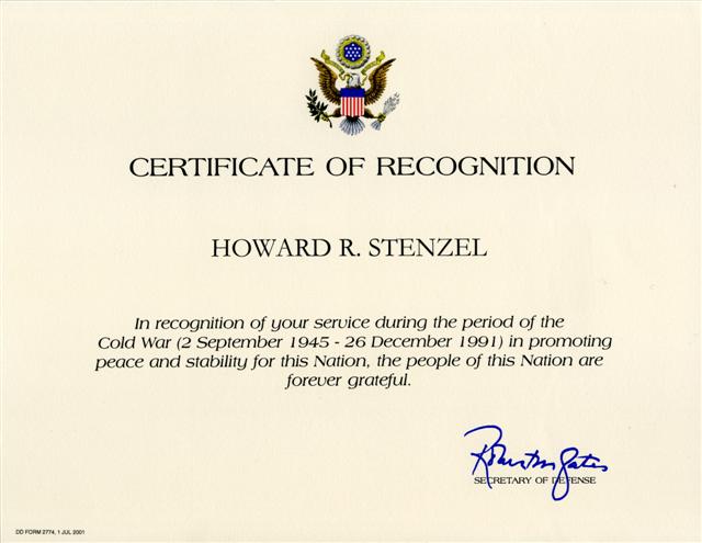 Cold Ward Cert.