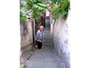 Pat climbing the stairs