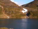 Clear snow filled lake