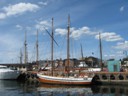 Tall ships docked