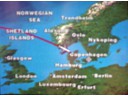 Flight pattern into Copenhagen, Denmark