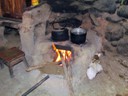 Fire place inside a home in Ollantaytambo