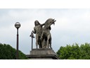 Statue on Pont d'Iena bridge over Seine River